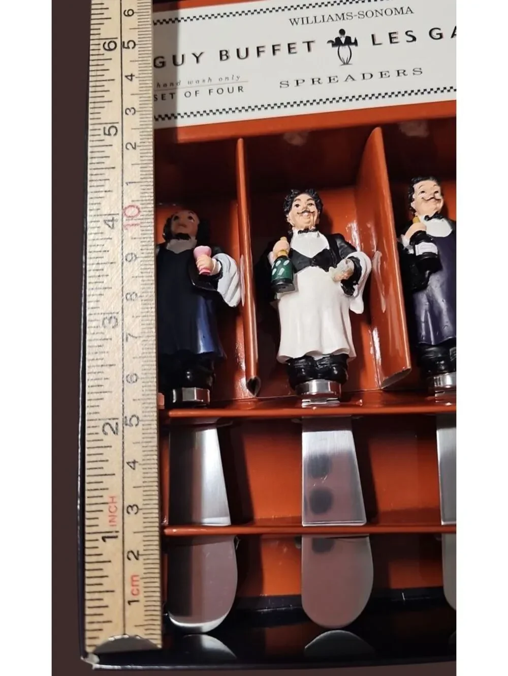 Williams‑Sonoma Guy Buffet “Les Garçons” Spreaders Set of 4, Open Box, Unused